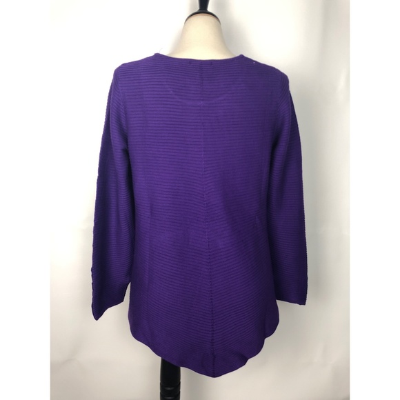 WOMEN'S ALFANI PLUS SIZE CORE SWEATER PURPLE - Picture 4 of 5